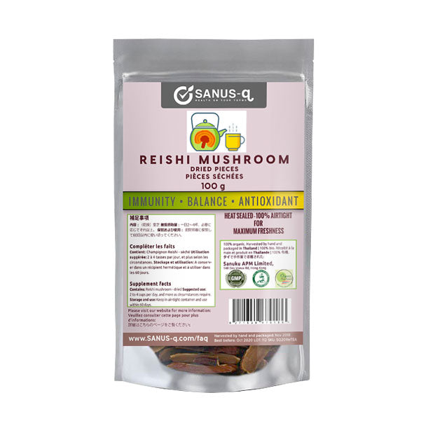 Reishi - Ganoderma lucidum - Tranches de Lingzhi séché | SANUSq Health