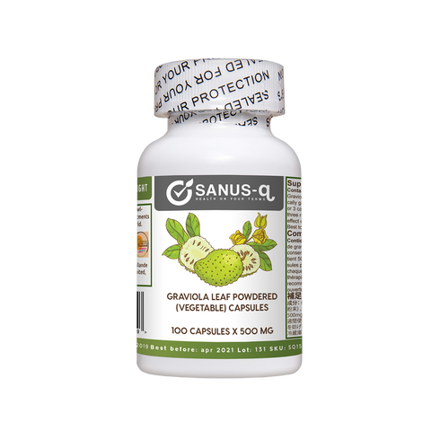 Capsules de feuilles de graviola en poudre (végétales) – 500 mg | SANUS-q