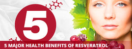 5 major health benefits of resveratrol – grapes, vine leaves and molecular structure