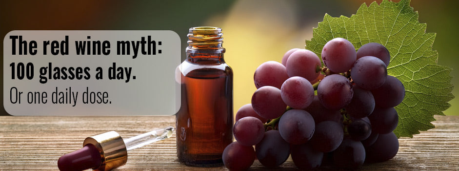 SANUSq Health Liposomal Trans-Resveratrol concentrates the resveratrol of 100 glasses of red wine into one daily dose