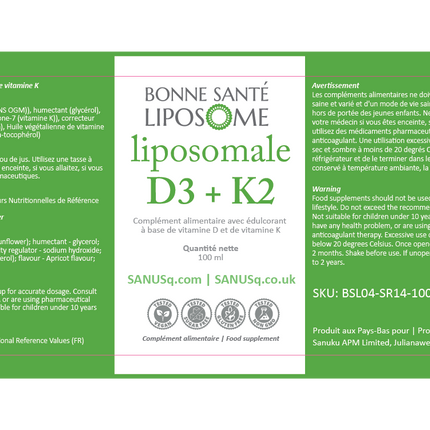 Liposomal Vitamin D3 and K2 from Bonne Sante Liposome