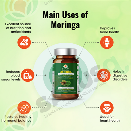 Gélules (végétales) de feuilles de Moringa Oleifera - 500 mg