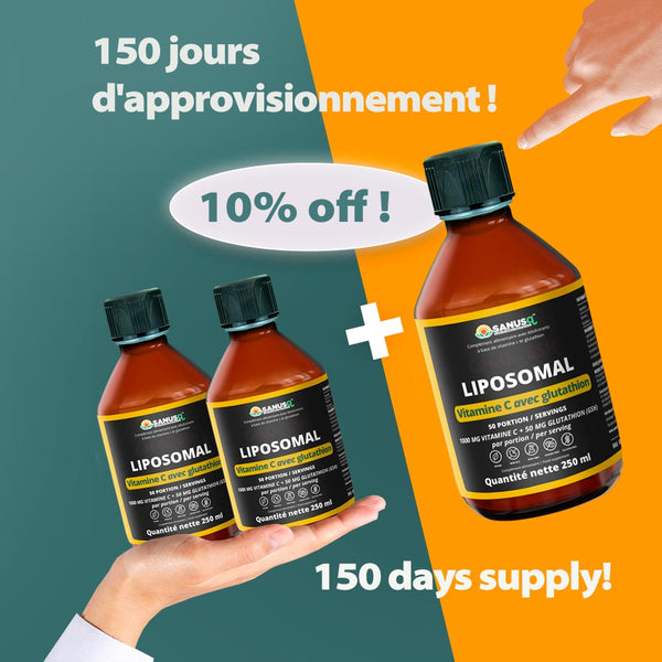 Pack de Liposomale Vitamine C avec du Glutathion | SANUSq Health