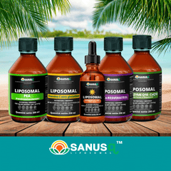 Ensemble de suppléments Liposomaux SANUSq Health – PEA, Vitamine C avec Glutathion, D3+K2, Resvératrol et CoQ10